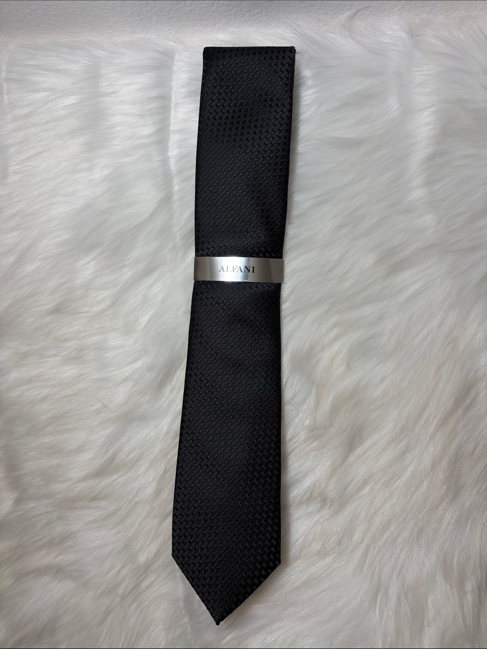 NWT Alfani Black Classic Pattern Tie